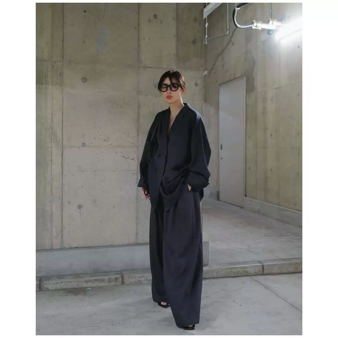 Сухой журавль весна и лето ретро модный ленивый и расслабленный повседневные брюки свободные широкие ноги простые брюки женские