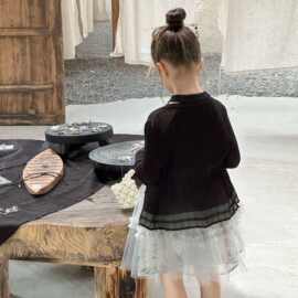 女童夏季冰麻防晒衣2024新款宝宝时髦上衣儿童薄款防晒服透气外套