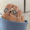 Trend small design retro ring hip-hop style with letters, English letters, internet celebrity