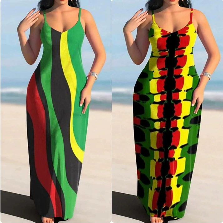 2025 Европейская и американская трансграничная новая мода с v-образным вырезом и подтяжками, женское платье с принтом, модное и сексуальное в европейском и американском стиле