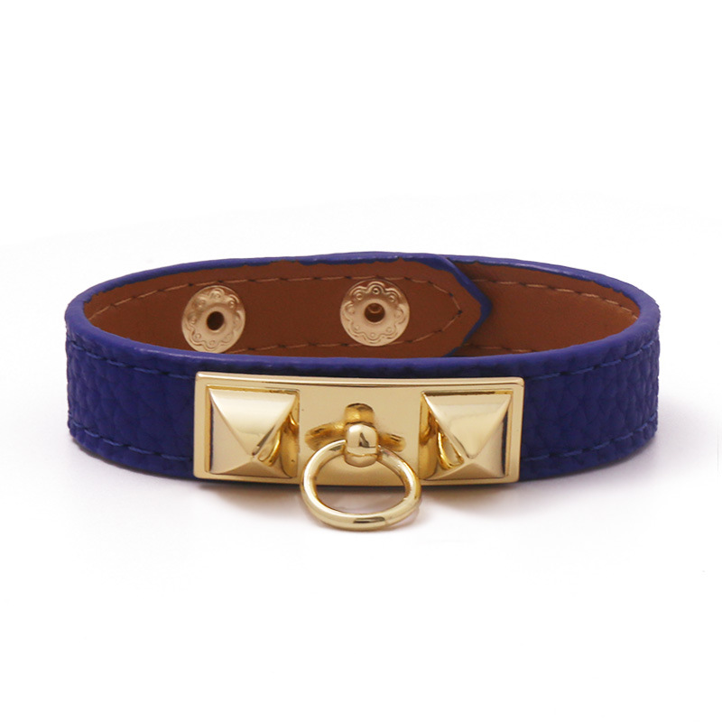 Square Pattern Alloy Copper Hip-Hop Retro  Square Bangle