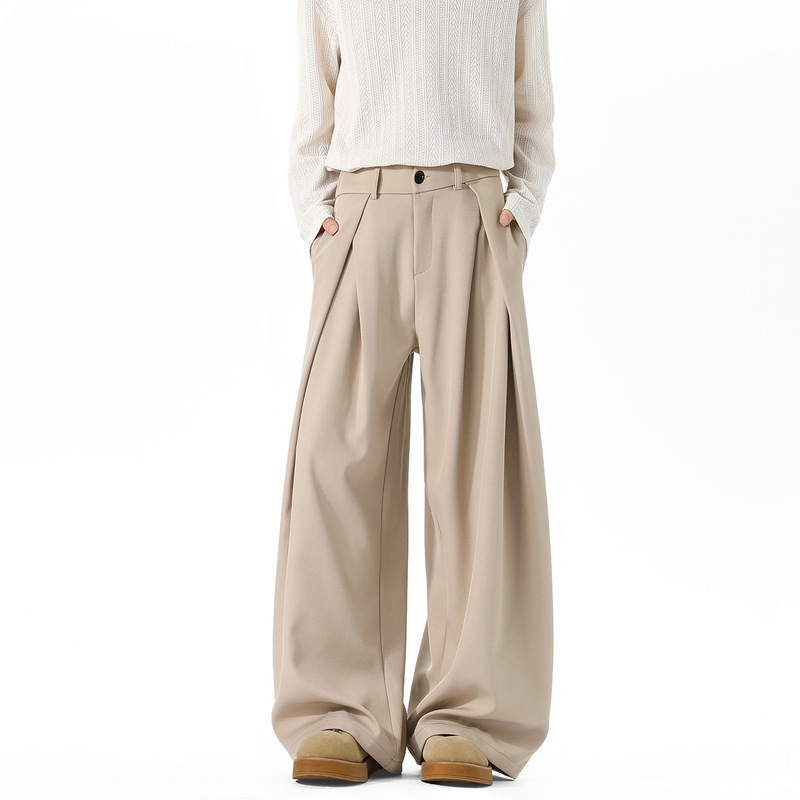 American-Style Men's Trendy Pants, New Autumn and Winter Loose Sports Sweatpants, Cross-Border Straight Wide-Leg Casual Long Pants, European Size