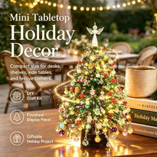 圣诞树DIY Beaded Christmas Tree Kit发光圣诞树摆件亚马逊爆款