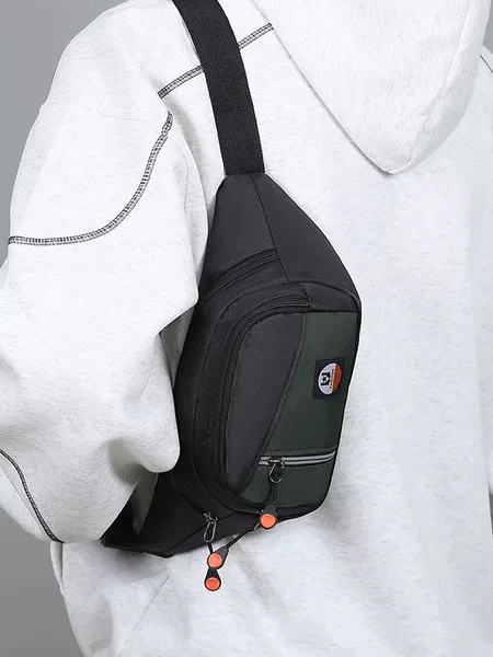 New casual sports versatile waist bag for men, multi-layer crossbody bag, chest bag, lightweight work bag, cashier bag, shoulder bag