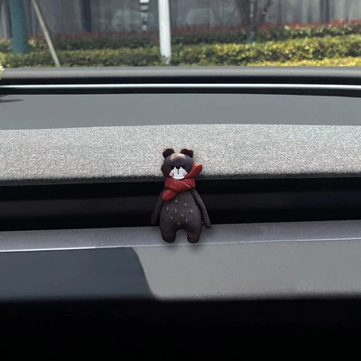 bear car perfume clip, decorative – Sürətlər qutusu və əl tormozu başlıqları - red-scarf-coffee-bear-air-vent-fragrance-diffuser-1-piece