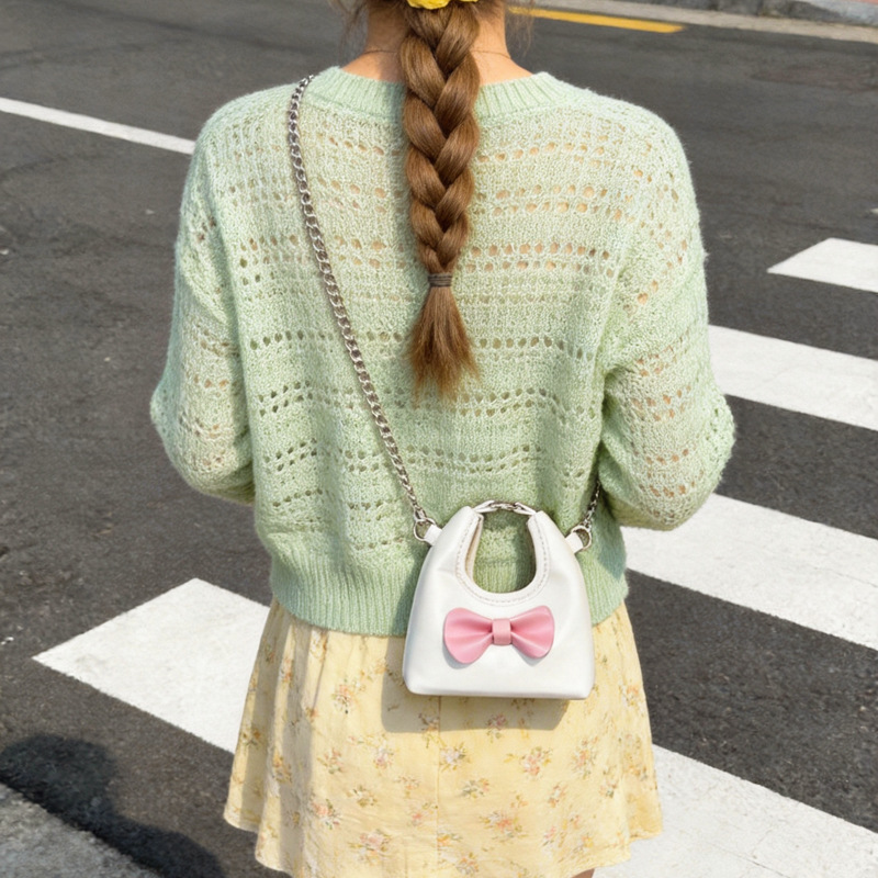 Dolce y lindo arco de hombro de niñas bolso de cadena mini pequeño bebé bolso de mano bolso de comercio exterior transfronterizo bolso de niños