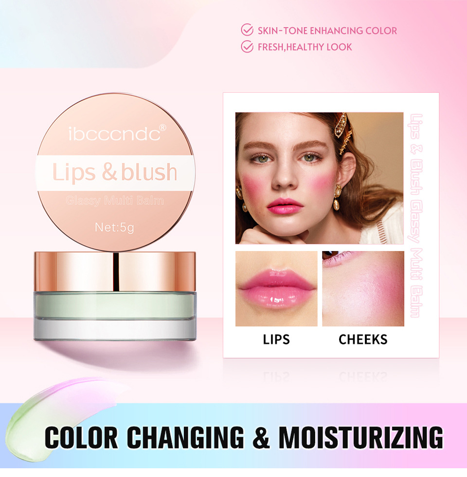 ibcccndc Thermochromic Blush Transparent Color-changing Gel High-Gloss Blush Cream Natural Nude Blush Blush Item Picture