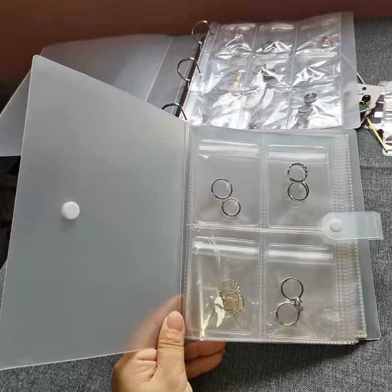 透明收纳盒密封袋银耳环戒指项链防氧化便携首饰收纳册黄异议|undefined