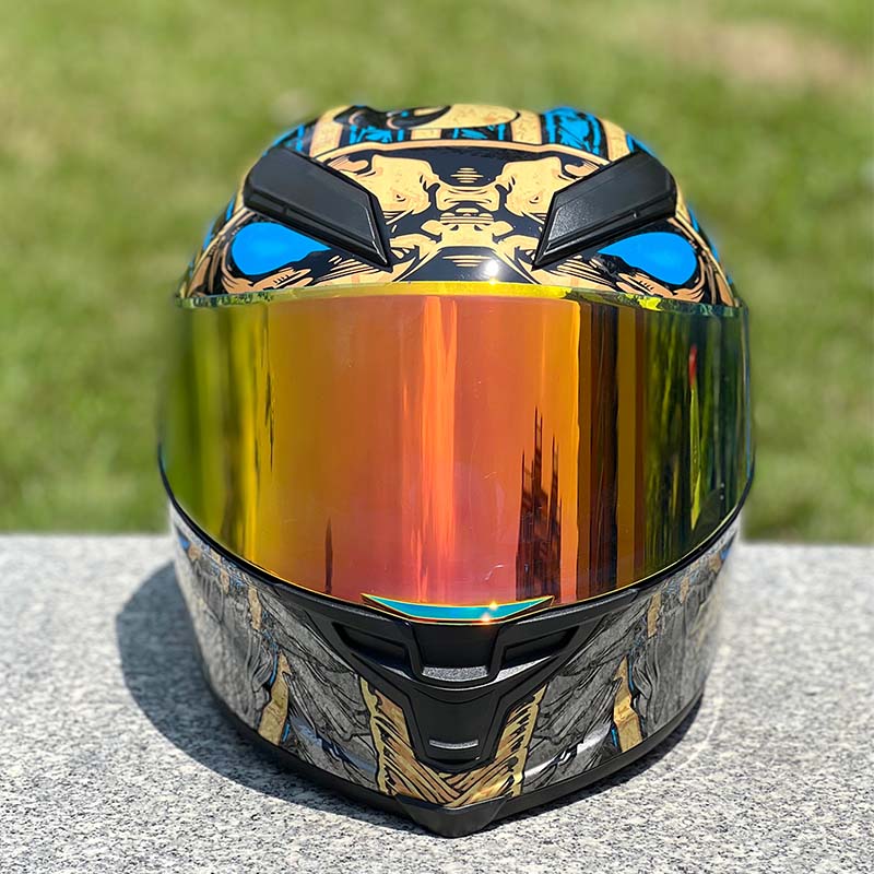 Motorcycle Helmet Personalized Snow House Style with Extended Spoiler