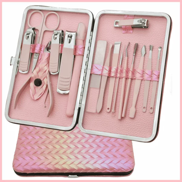 Nail Clipper Set 18-Piece Eyebrow Trimmer Manicure Tool 15-Piece Set Matcha Green Stainless Steel Pedicure Knife Nail Clippers