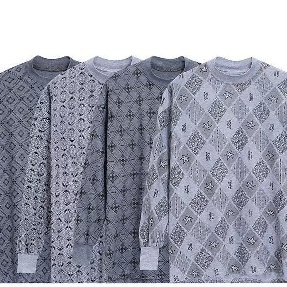 内衣男士加绒秋衣单件上衣长袖冬季中高领圆领大码打底衫保暖秋衣