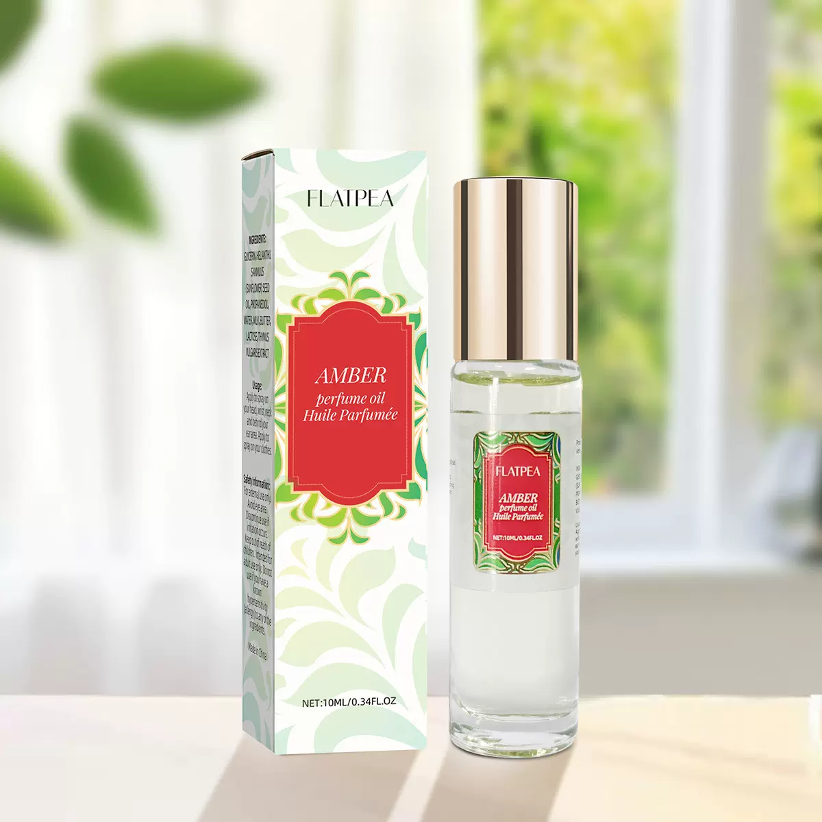 亚马逊TK爆款香草琥珀精油无酒精持久留香10ml便携滚珠Perfume