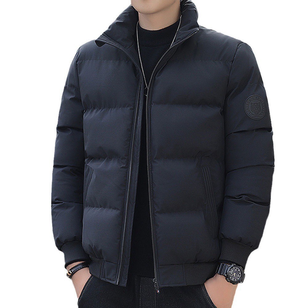 Giacca casual coreana in cotone caldo e spesso da uomo con colletto rialzato invernale, nuovo stile_voghion.com
