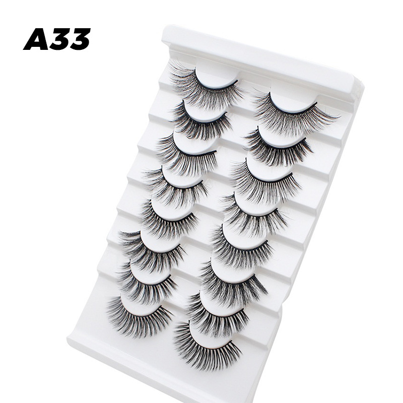 DINGSEN fuente transfronteriza fábrica pestañas falsas 8 pares de pestañas naturales gruesas de gran volumen LOGO