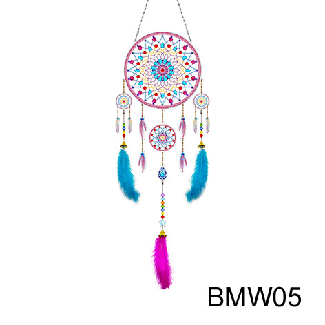 Transfronteriza venta caliente pintura de diamantes alrededor de la red de dreamcatcher DIY pintura de diamantes colgar adornos de diamantes brillantes artesanía pintura de diamantes al por mayor