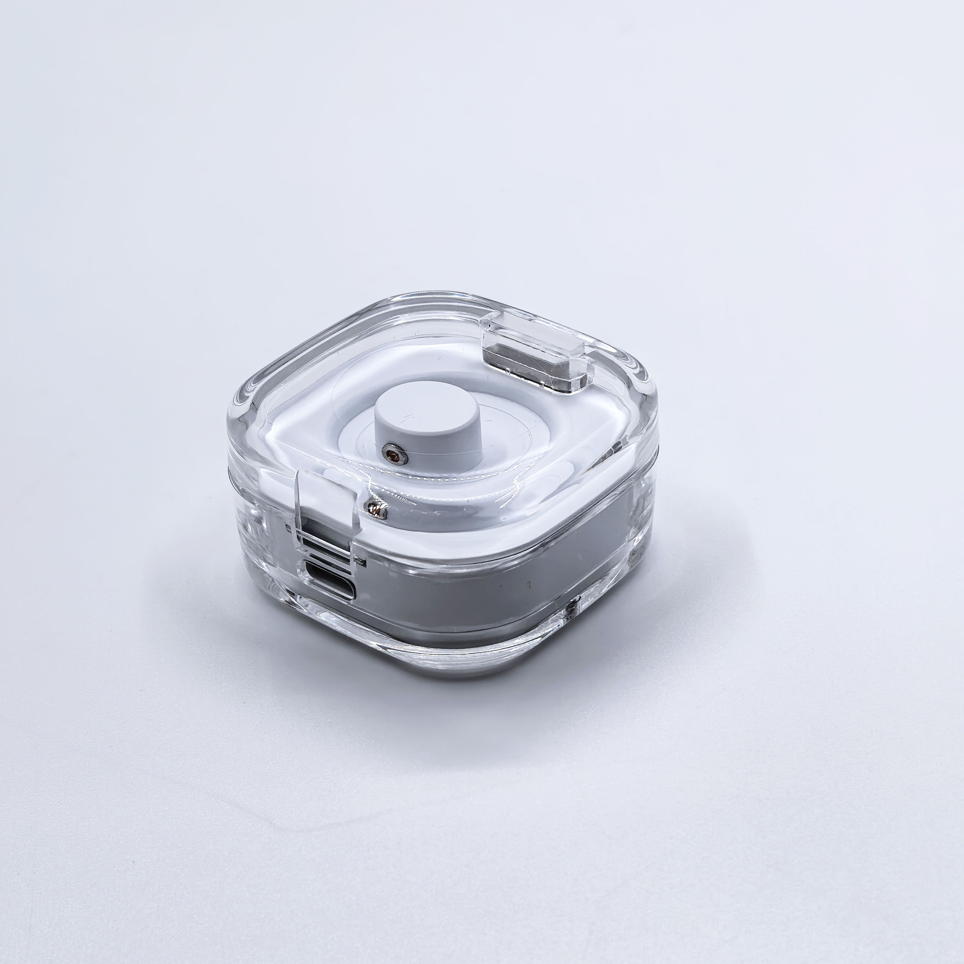 Smart Ring Magnetic Charging Case With Transparent Lid And Cable_voghion.com
