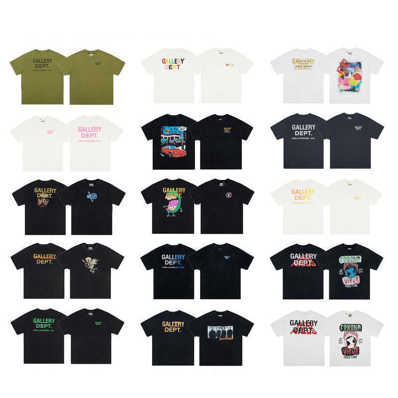 Gallery Dept Printed Short-Sleeved American Fashion Brand Retro Vintage High Street Loose Round Neck T-Shirt for Men Gallery Dept Printed Short-Sleeved American Fashion Brand Retro Vintage High Street Loose Round Neck T-Shirt for Men