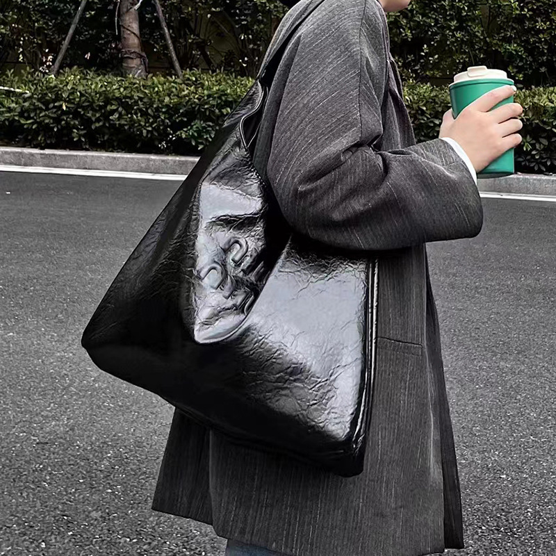 Maillard Bag Brown Miu Tote Bag Printed Letter Armpit Bag Large Capacity Versatile Satchel Shoulder Bag for Women