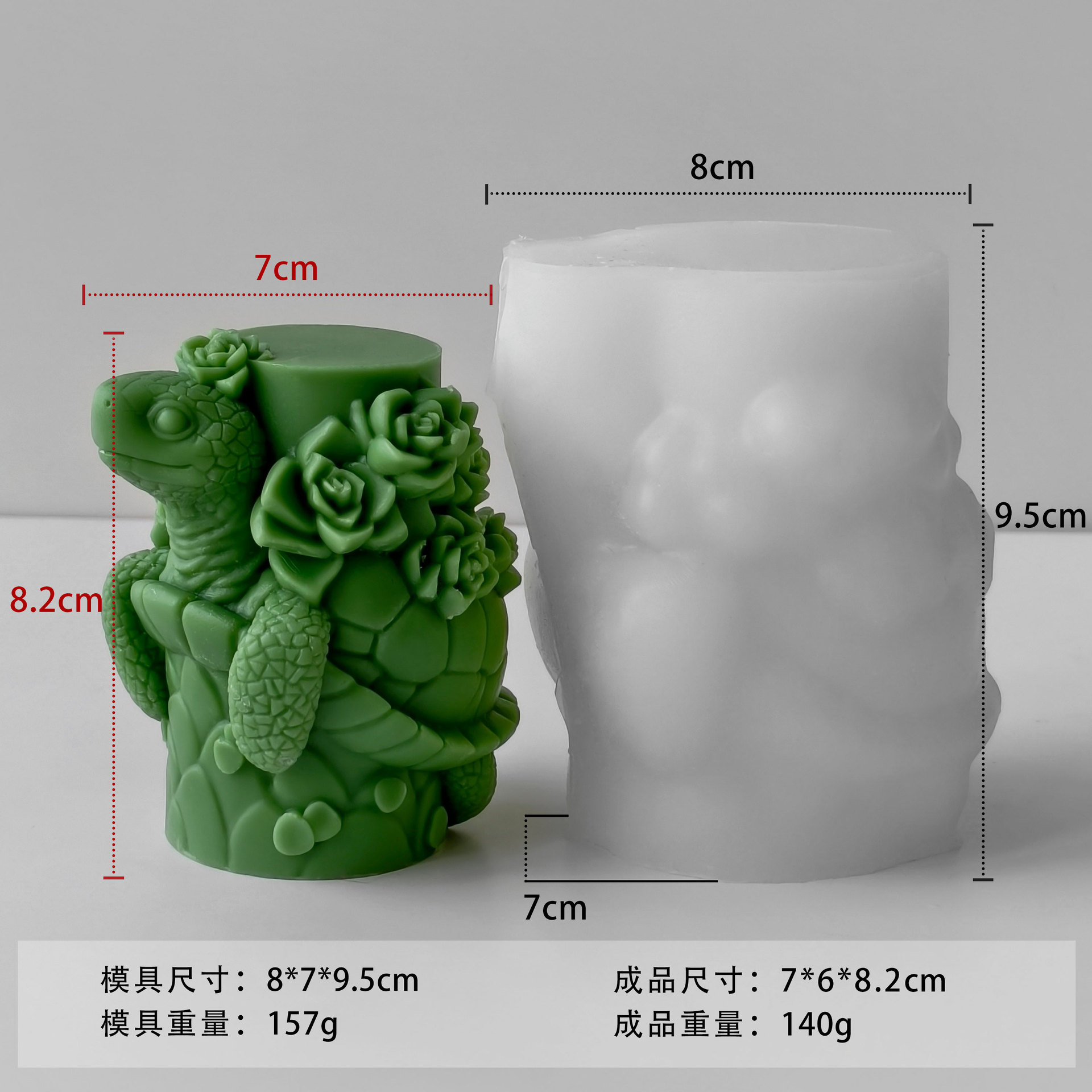 Jiahuimei Carne Tortuga Aromaterapia Vela Molde de silicona DIY Tortuga Yeso Adornos Abrasivos Transfronterizos