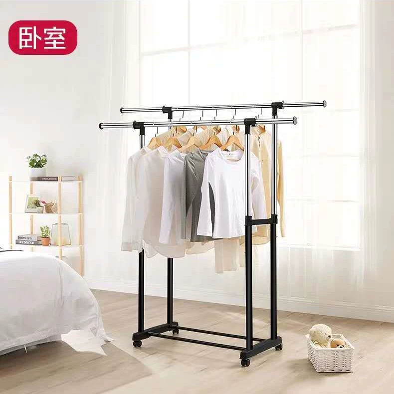 Сушилка, устанавливающаяся на пол, двойная стойка двойная стойка внутри балкона, простая телескопическая сушилка, перемещаемая куртка в спальню