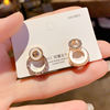 Silver needle, fashionable fresh earrings from pearl, accessory, silver 925 sample, simple and elegant design, wholesale