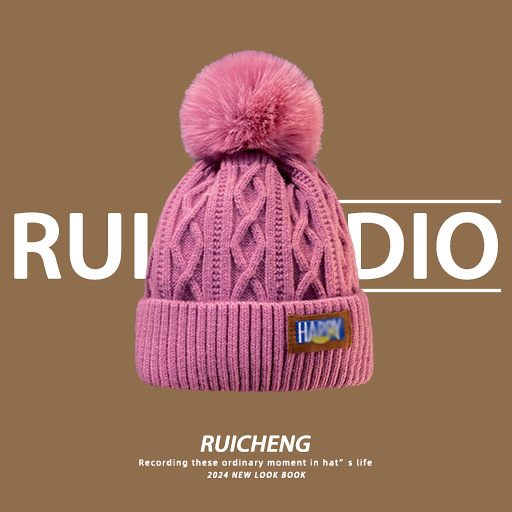 Knitted Beanie For Children Winter Hat With Thickened Fleece Lining_voghion.com