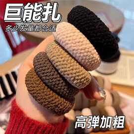 咖色发绳高级感皮套马尾发圈女耐用高弹力发饰学生党不伤发橡皮筋