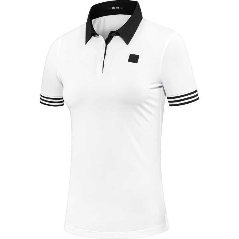 Bộ quần áo golf nữ Moeyes Magic Eye thể thao thoáng khí vải đính hạt mùa hè — M23KUZ006-Quần short đen, M23YF010-Áo màu trắng, M23YF010-Áo màu đen, M23KUZ006-Quần short trắng