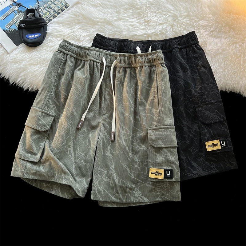 Multi-Pocket Cargo Shorts Men's 2025 New Summer Trendy American Style Functional Pants Loose Straight Five-Point Shorts