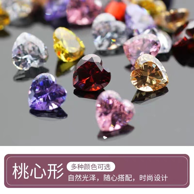 Internet Celebrant New Super Flash Love Zircon Nail Drill Garnet Red Peach Heart AAA Artificial Naked Stone Nail Jewelry diy Drill