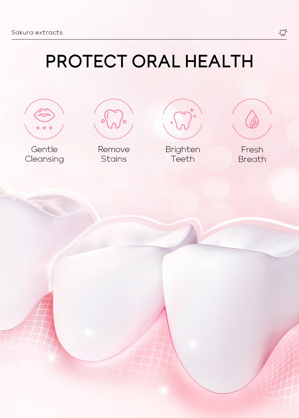 Cross-border Laikou Sakura Toothpaste 85g freshens breath, removes stains and cleans teeth. Factory wholesale in stock undefined
