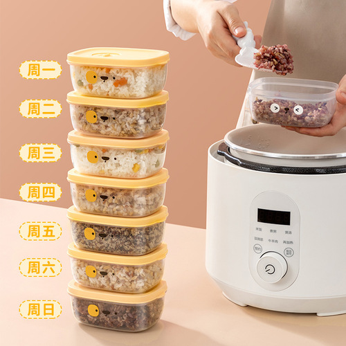 Small lunch box rice fat-reduced meal quantitative frozen brown rice fresh-keeping refrigerator storage food-grade multigrain rice packaging wholesale