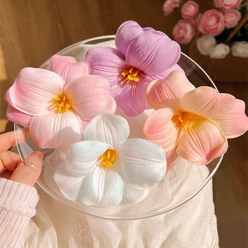 Women's Gender Elegant, Sweet Style Elegant Sweet Women's Flower Plumeria Foam Hair Clip