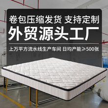 外贸厂家定制乳胶床垫独立弹簧五星级酒店家用压缩卷包床垫