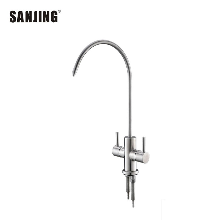 2 puntos de conexión rápida americana de lujo doble salida grifo 304 de acero inoxidable grifo potable directa