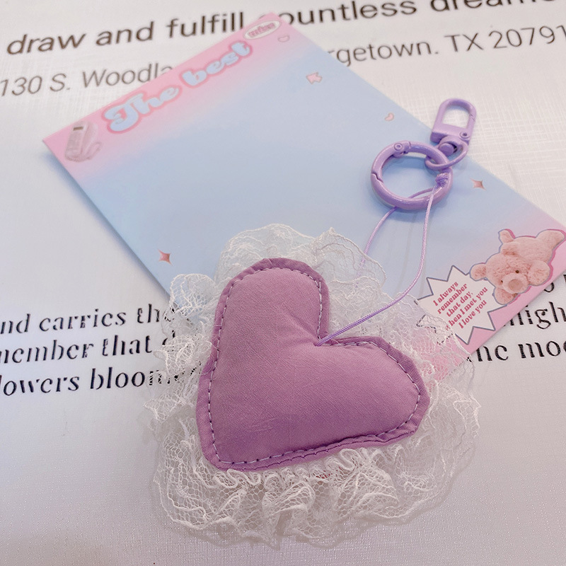 HD843A025 tela de otoño púrpura relleno de algodón muñeca llavero colgante bolso colgante de teléfono móvil