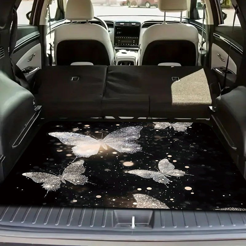 Butterfly Trunk Mat, Crystal Velvet, Stain-Resistant and Wear-Resistant, In-Car Storage Mat, Universal for All Seasons, Car Floor Mat, Cross-Border Bestseller