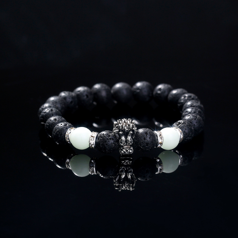 Bracelet de perles lotus phosphorescent brillant dans le noir_voghion.com