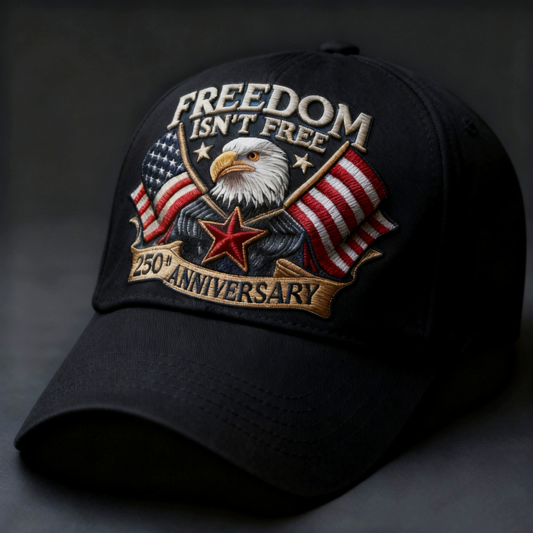 Nuevo sombrero de impresión transfronteriza para hombres hace viejos sombreros de béisbol retro Europeos y estadounidenses 250 años conmemorativo sombrero de lengua de lazo