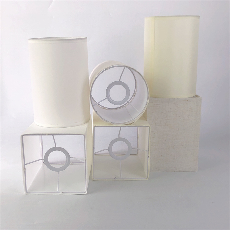 Cuadrado de tela de lino pantalla lámpara de mesa de noche dormitorio pantalla lámpara de pie Shell PVC pantalla suministro directo de fábrica