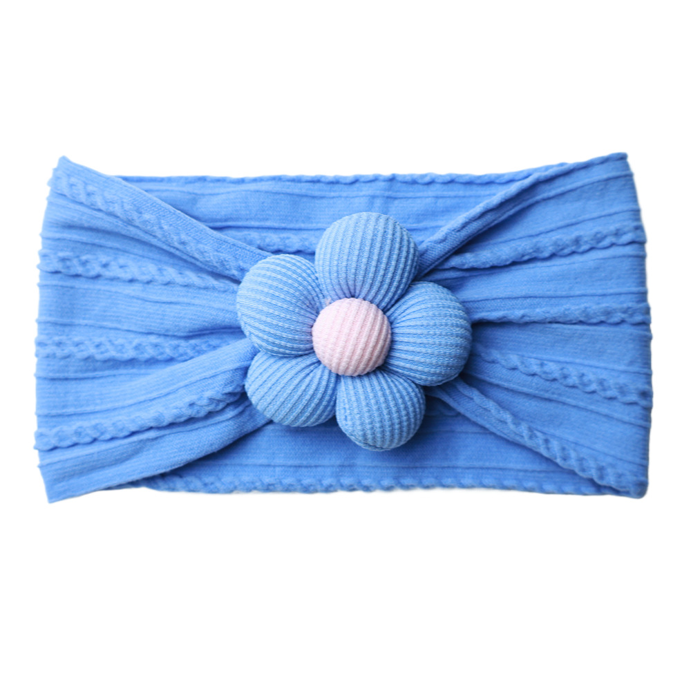 Diadema elástica para bebés, flor de cinco pétalos, accesorio suave para recién nacidas