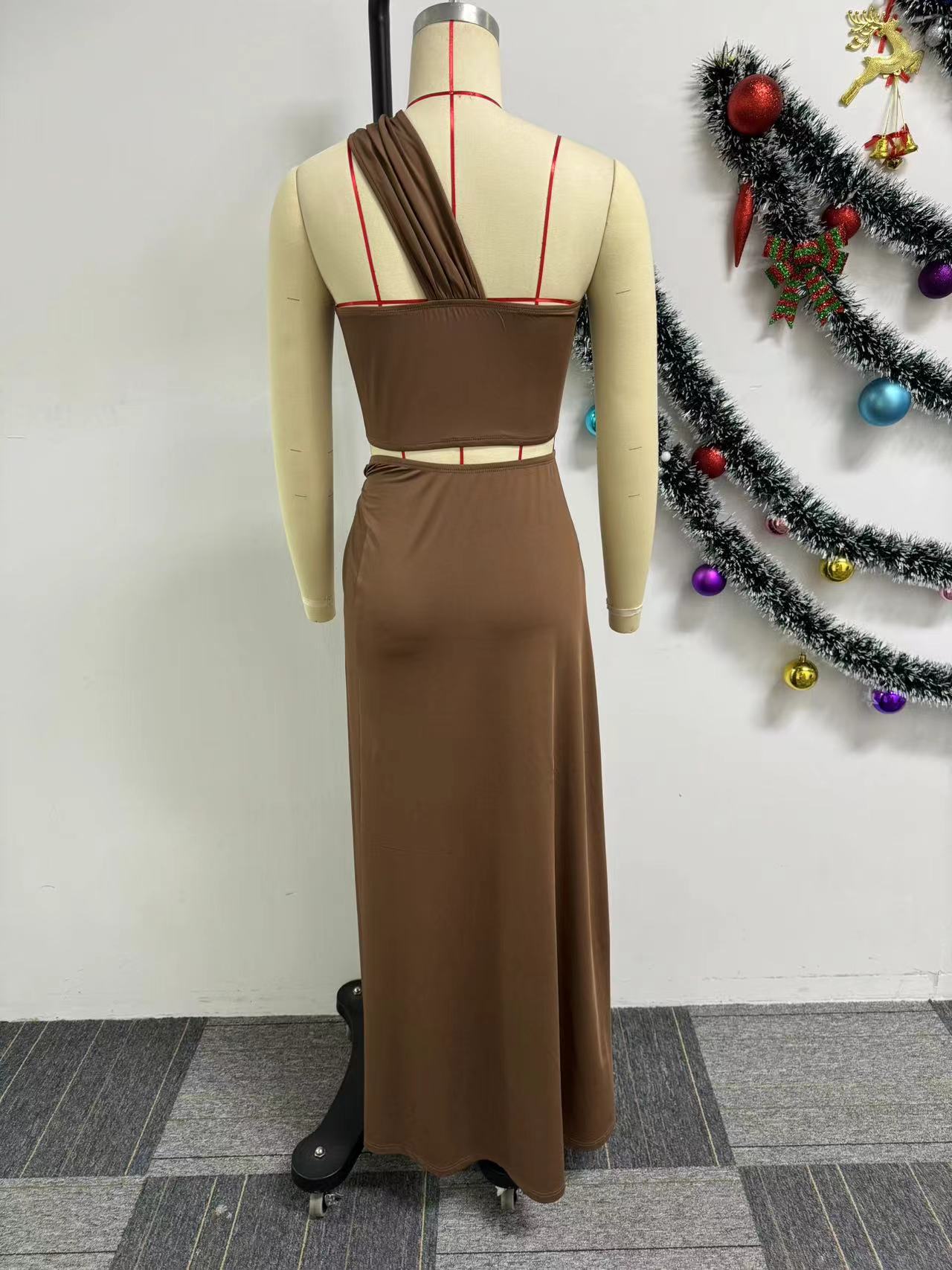 Solid Color off Shoulder Short Top Large Slit Long Skirt Two Piece Set 10 Solid Color off Shoulder Short Top Large Slit Long Skirt Two Piece Set