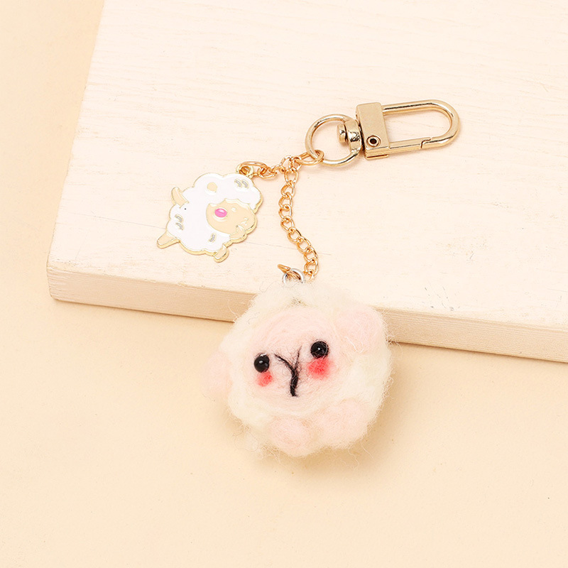 Letter, Sheep, Flower Pattern Cute Letter Sheep Flower Sequins Alloy Resin Keychain