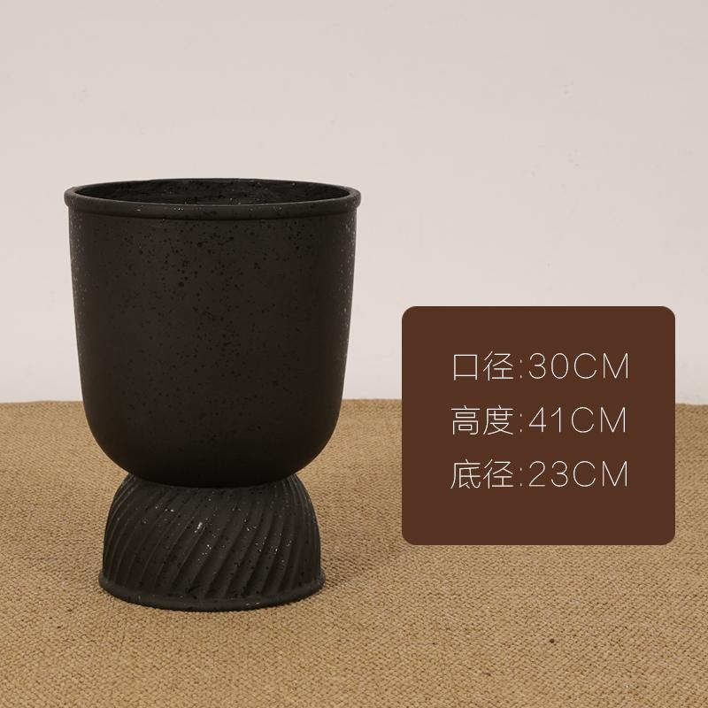 Cementos de alta calidad creativos maceta cerámica de magnesio barro gran calibre redondo alto pie franja grande especial para maceta interior