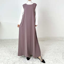 2025新款时尚长袍长裙无袖连衣裙长款内搭民族服装跨境4637