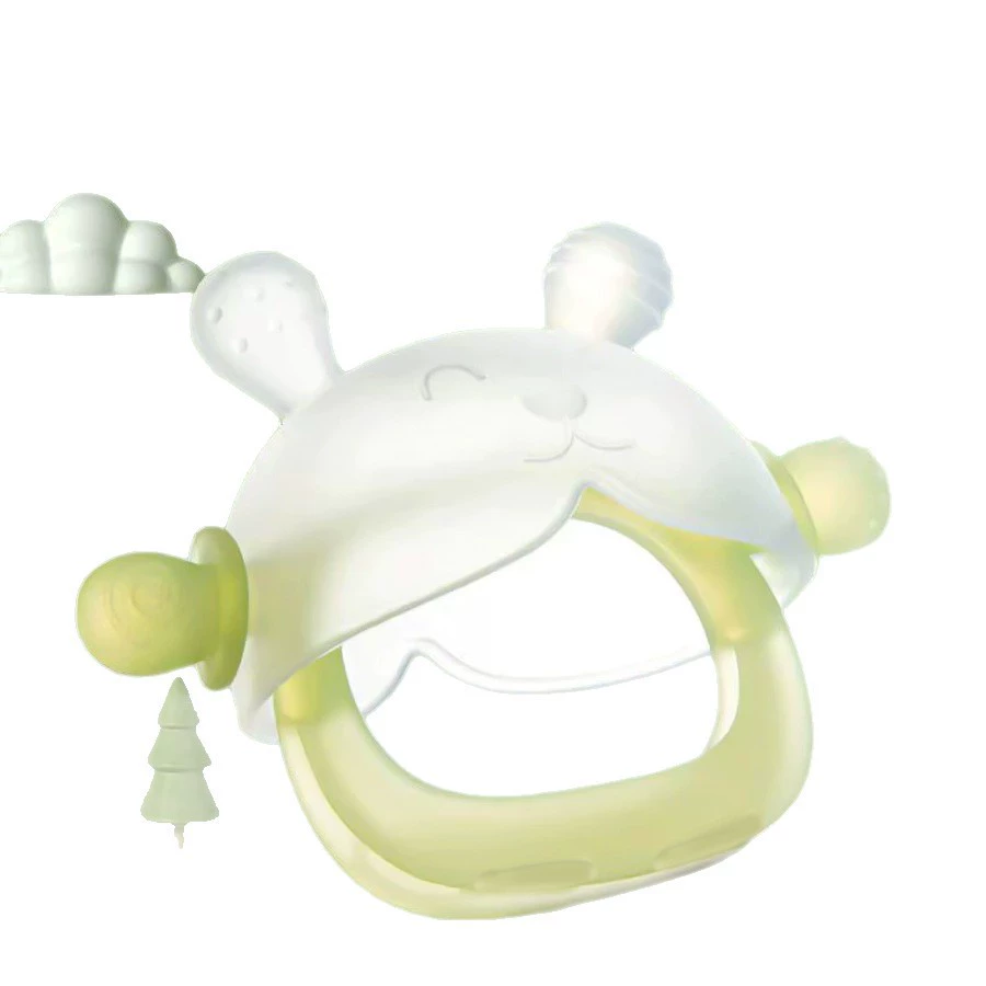 Children's rabbit, teether, safe food silicone with clove mushrooms, (Cross-border trading)