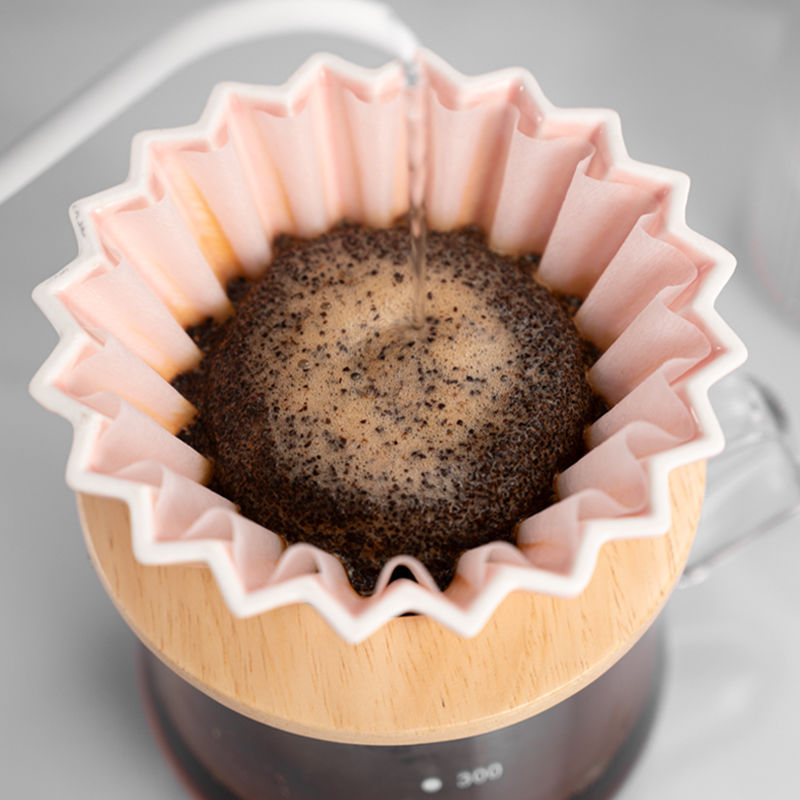 White Peach Hand-Brewed Coffee Pot Set for Beginners Pure Color Girl Sharing Pot Filter Manual Grinding Coffee Bean Combination