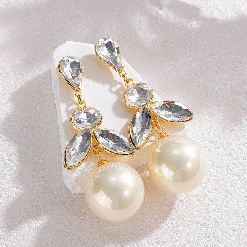 304 Stainless Steel, Imitation Pearl Material Pearl Pattern 1 Pair Elegant Sweet Pearl 304 Stainless Steel Imitation Pearl Drop Earrings