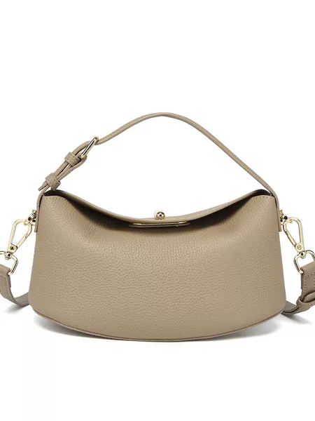 First-Layer Cowhide Spring and Summer New Versatile Bag 2025 Genuine Leather Fashionable Simple Shoulder Crossbody Bag High-End Handbag