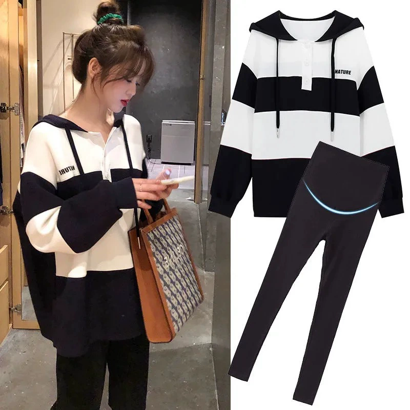 Хлопок костюма одежд осени беременных женщин и чужой газ покрывая живот не эффектный